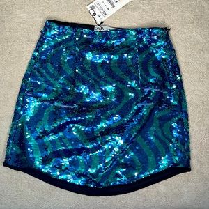 Zara swirl sequin mini skirt